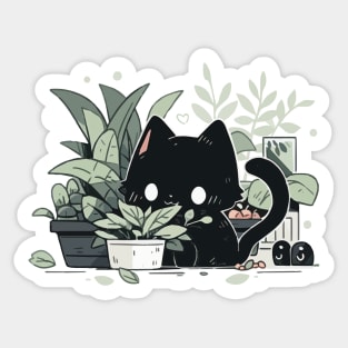 Plant killer black cat Sticker